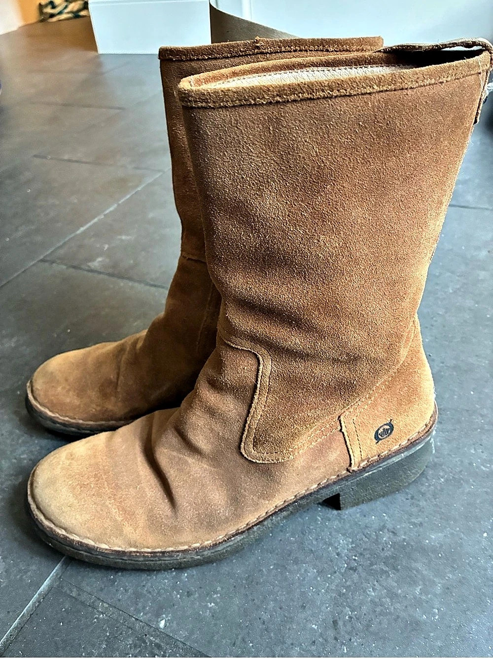 Born Leather Boots Brown Suede US 9.5
